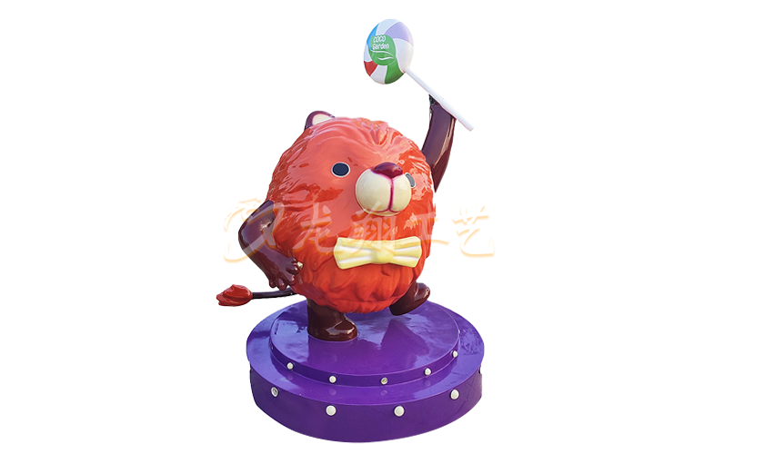 狮子头卡通玻璃钢雕塑